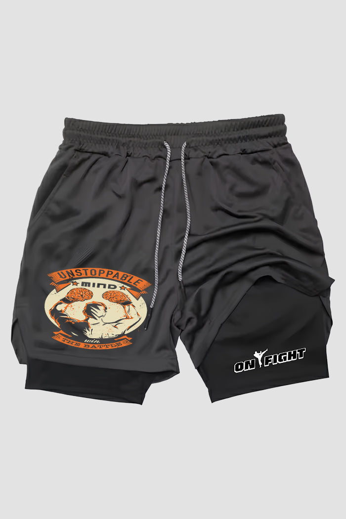 Short de compressão 2 em 1 boxe Unstoppable Mind