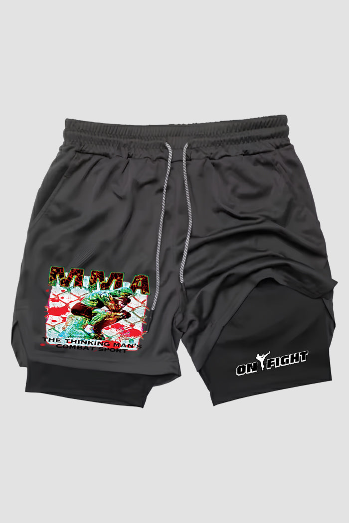 Short de compressão 2 em 1 MMA Tiger Spirit