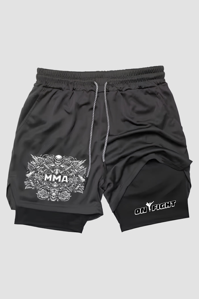 Short de compressão 2 em 1 MMA Mma Belt Power