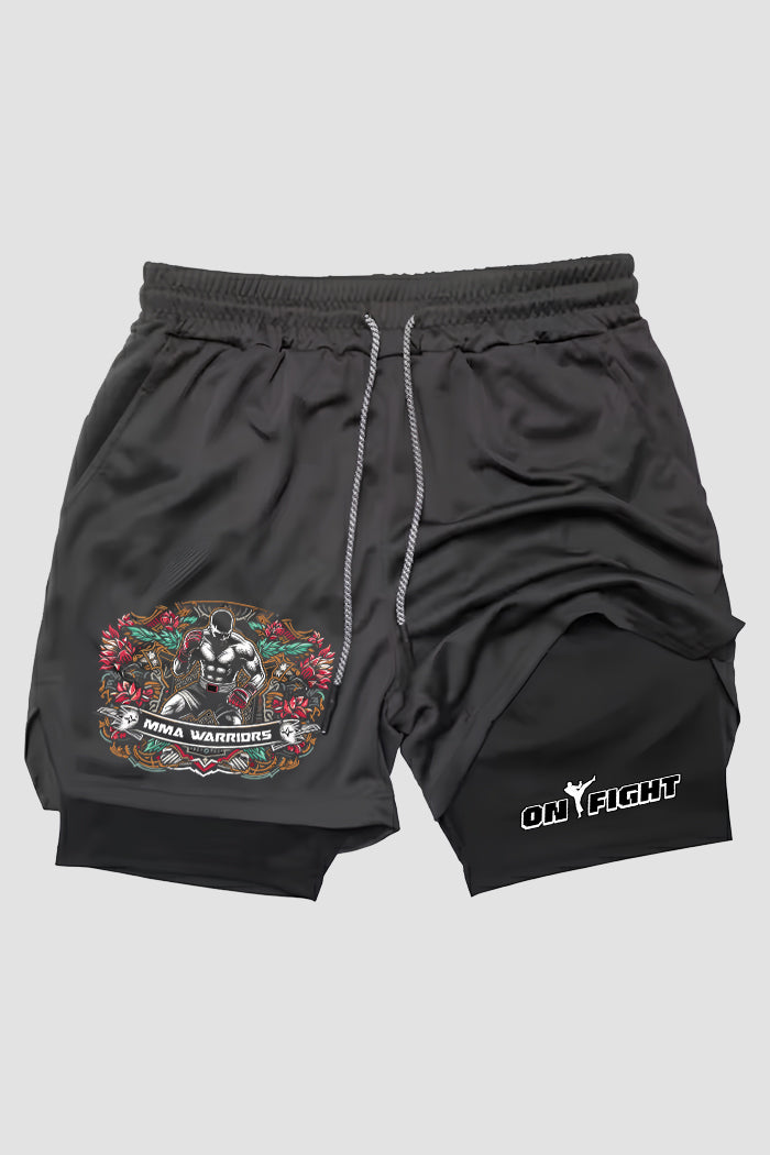 Short de compressão 2 em 1 MMA Thinking Fighter