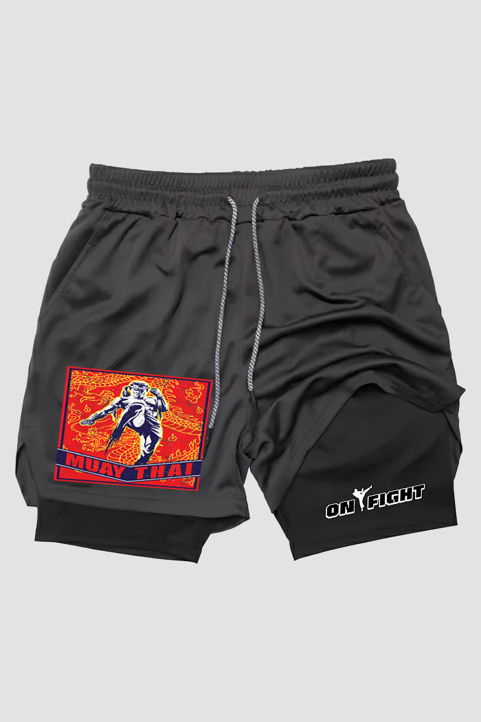 Short de compressão Muay thai 2 em 1 Empire School