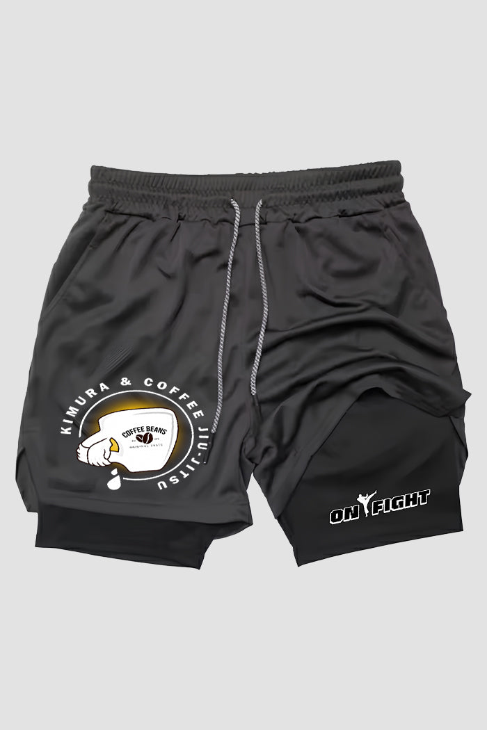 Short de compressão 2 em 1 jiu-jitsu Kimura & Coffee – Bjj Fuel