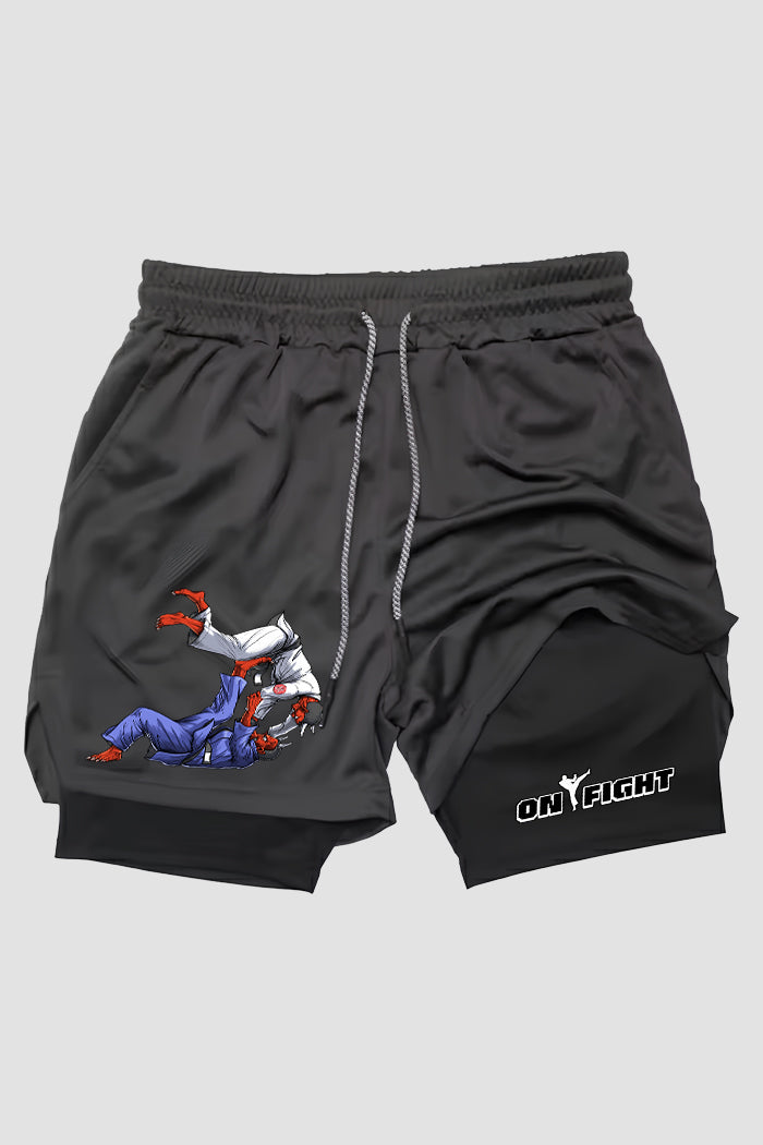 Short de compressão 2 em 1 jiu-jitsu Oni Roll – Demons On The Mat