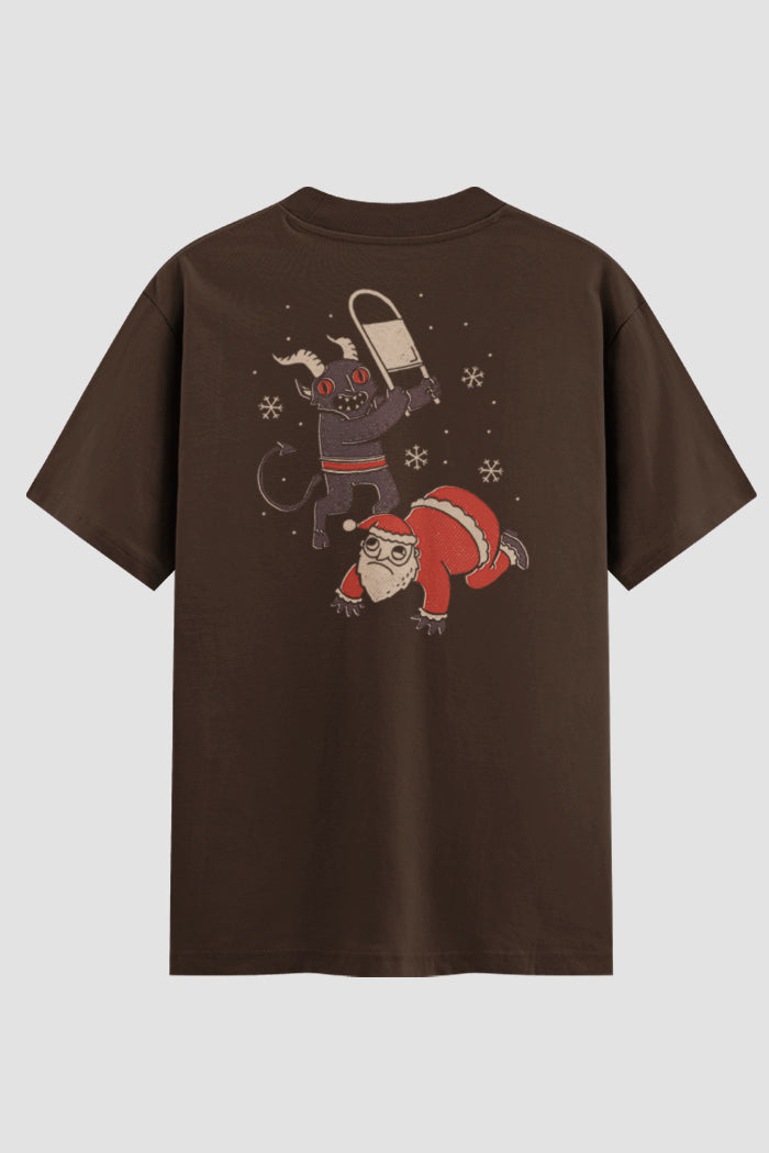 Camiseta Oversized Krampus vs Noel Onfight