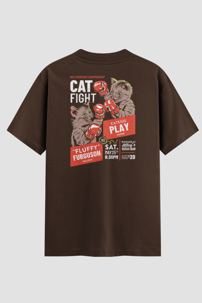 Camiseta Oversized Cat Fight Onfight