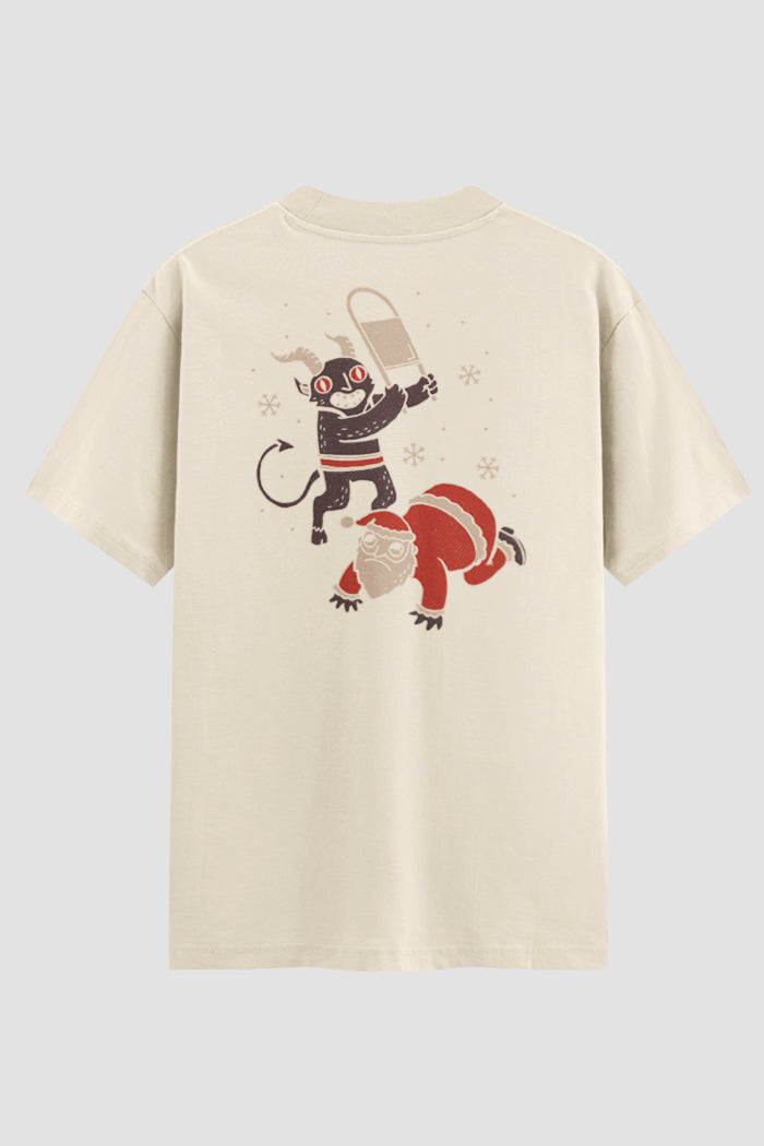 Camiseta Oversized Krampus vs Noel Onfight