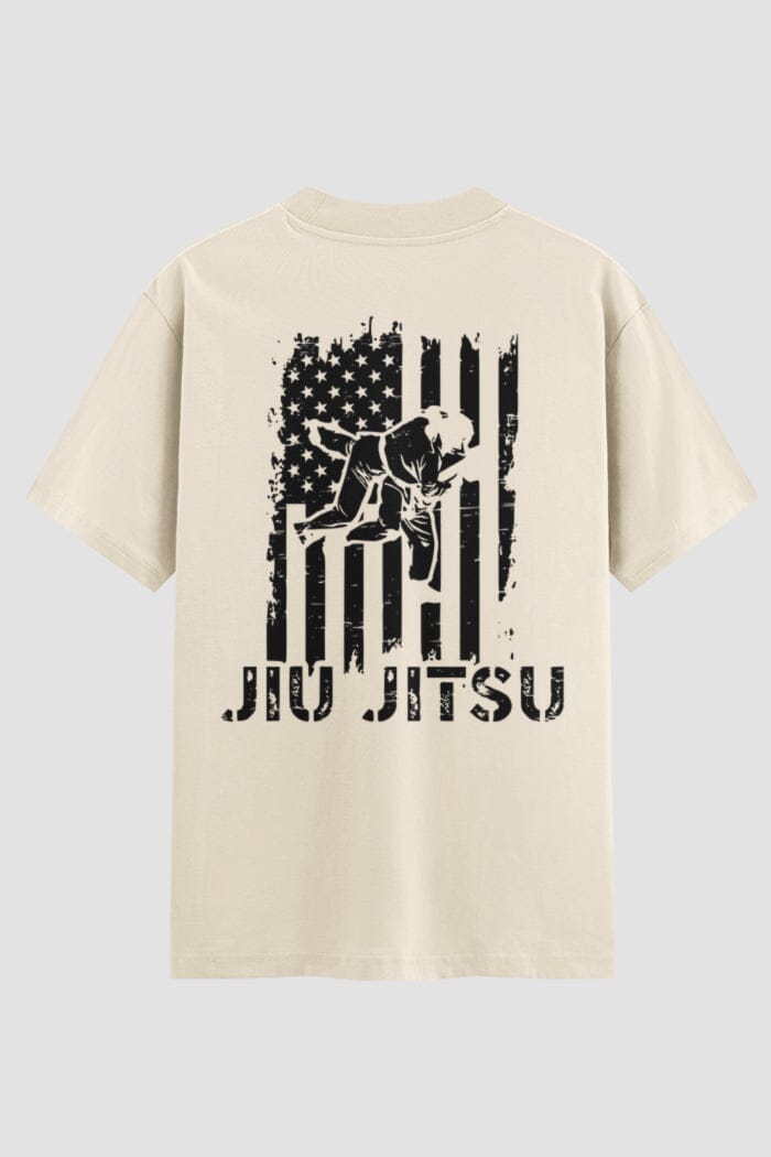 Camiseta Oversized Jiu-Jitsu American Flag – Onfight Oversized jiu-jitsu OnFight P Off White Masculino