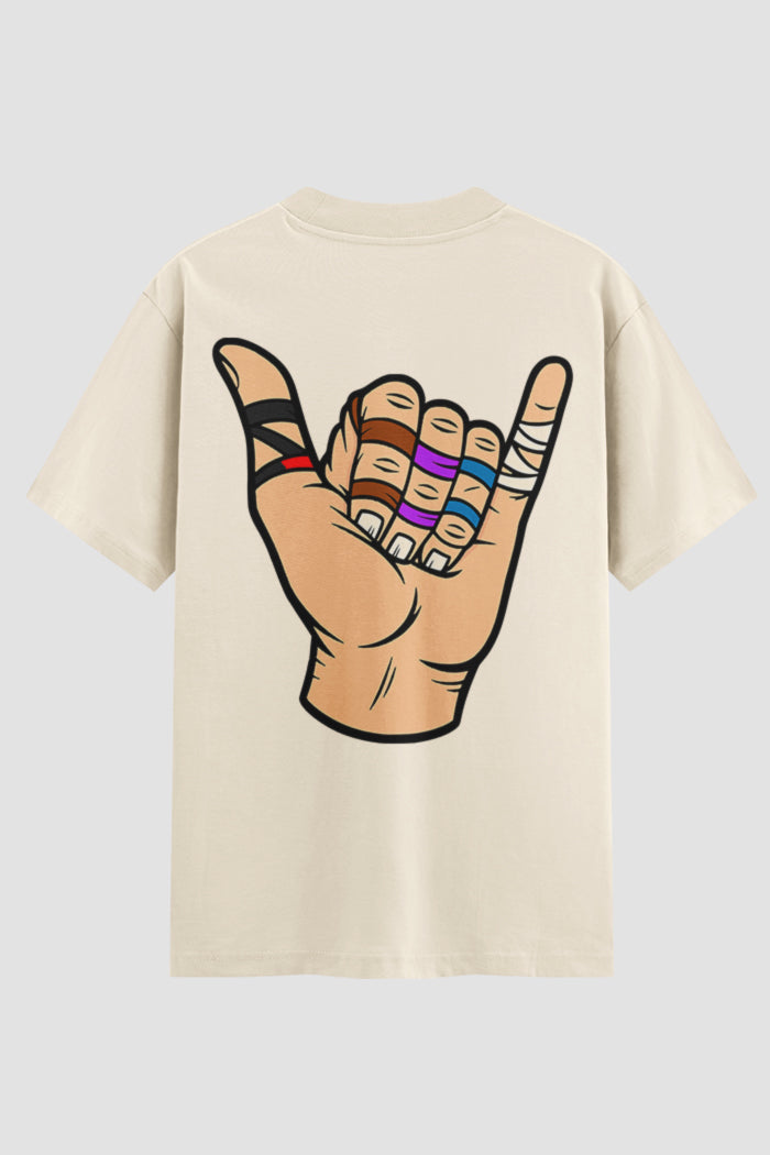 Camiseta oversized de Jiu-Jitsu Hang Loose Faixas OnFight em suedine 220g