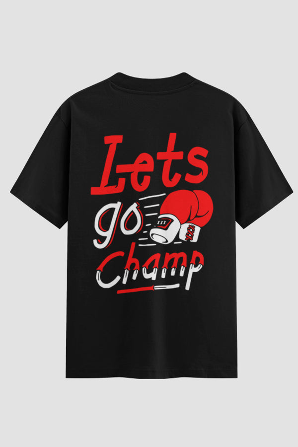 Camiseta Oversized Suedine boxe Lest go champ