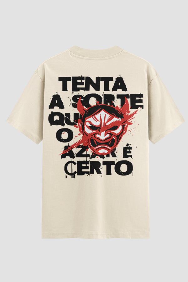 Camiseta Oversized Jiu-Jitsu tenta a sorte que o azar é certo