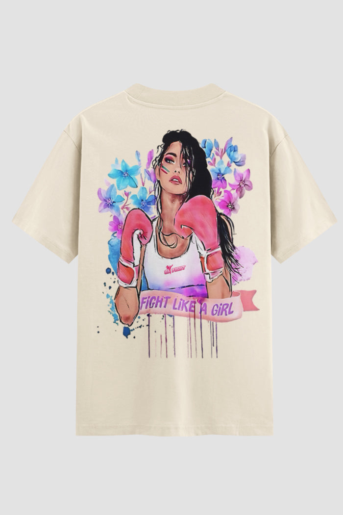 Camiseta Oversized feminina Fight Like a Girl