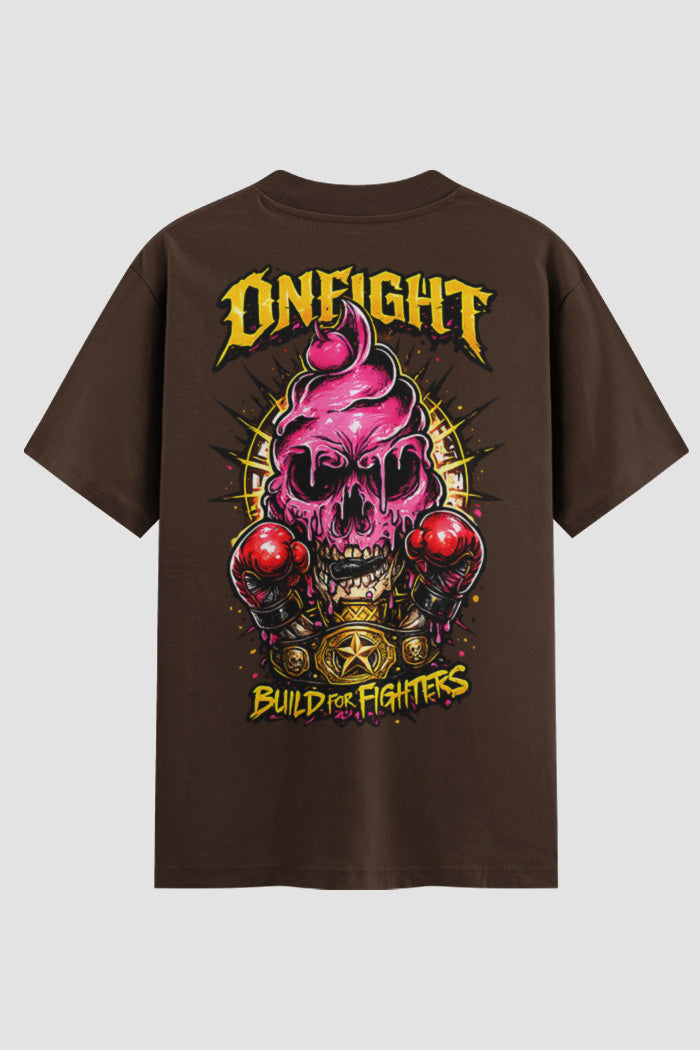 Camiseta Oversized Suedine Onfight K.O. Cream - Limited Edition
