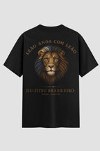 Camiseta Oversized Jiu-Jitsu Leão anda com Leão