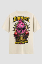 Camiseta Oversized Suedine Onfight K.O. Cream - Limited Edition