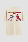 Camiseta Oversized Suedine Jesus vs Santa