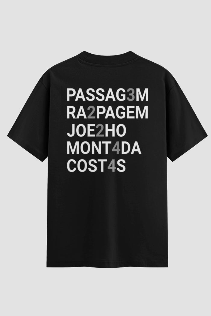 Camiseta Oversized Suedine Jiu-Jitsu Passagem Raspagem Joelho Montada Costas