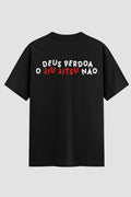 Camiseta Oversized Jiu-jitsu Deus perdoa o jiu jitsu não