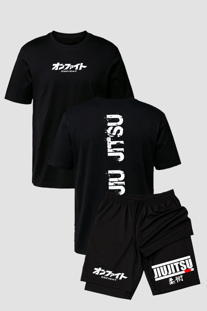 Kit Camiseta algodão com Short Dry Fit Jiu Jitsu BJiu