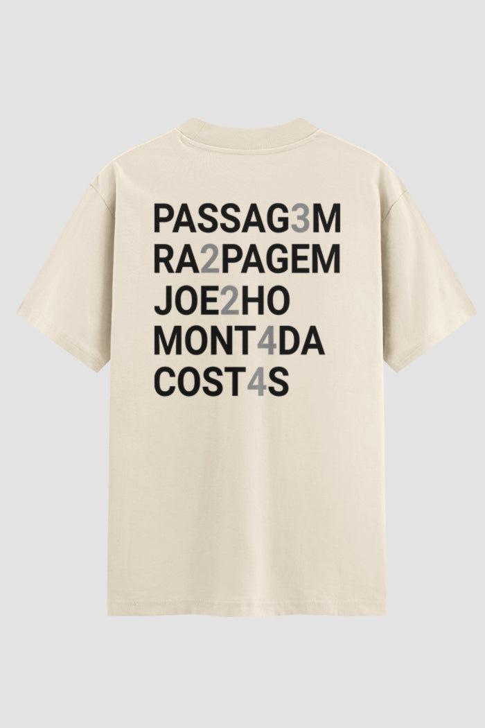 Camiseta Oversized Suedine Jiu-Jitsu Passagem Raspagem Joelho Montada Costas