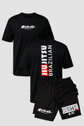Kit Camiseta algodão com Short Dry Fit Jiu Jitsu Brazilian Jiu-Jitsu
