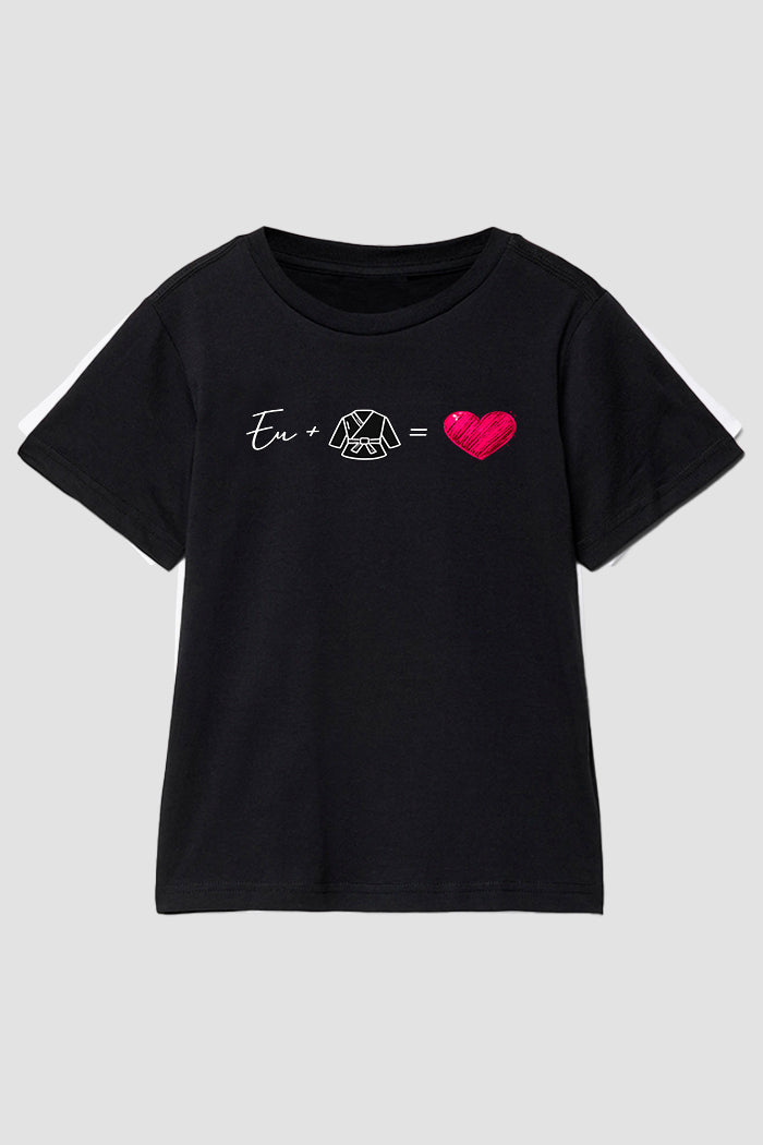 Camiseta infantil jiu-jitsu Eu amo jiu-jitsu