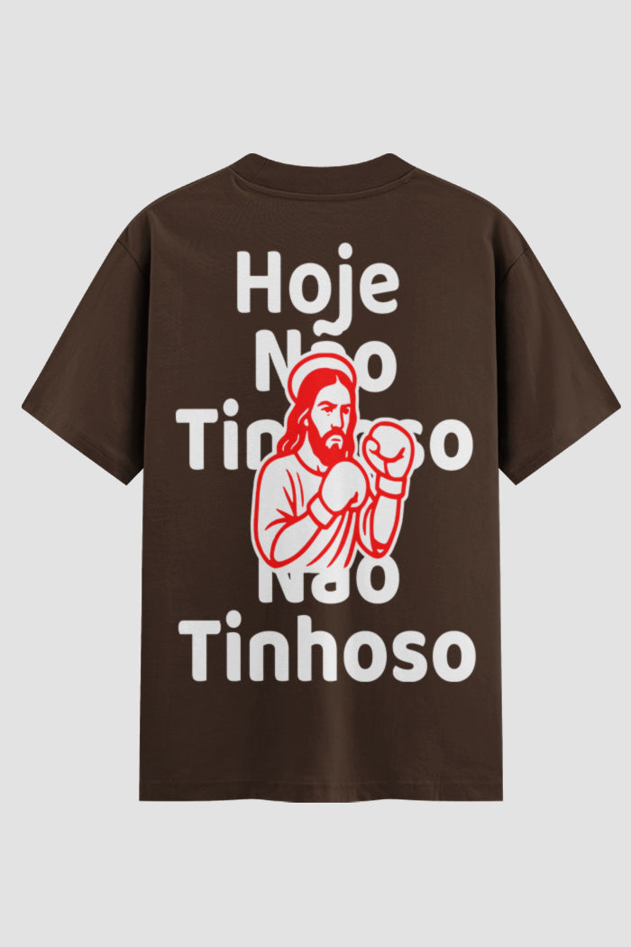 Camiseta Oversized Suedine Coleção Faith Hoje Não Tinhoso