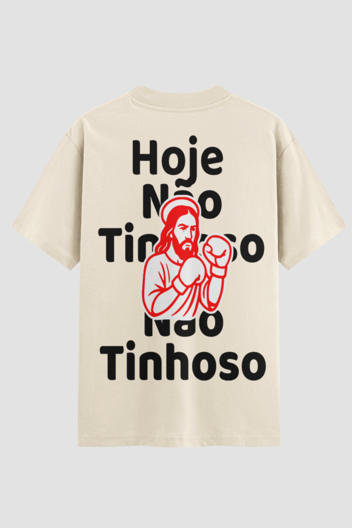 Camiseta Oversized Suedine Coleção Faith Hoje Não Tinhoso