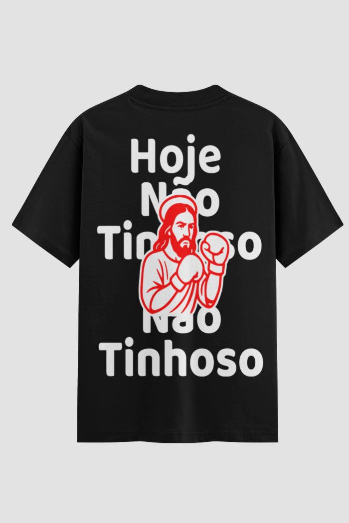 Camiseta Oversized Suedine Coleção Faith Hoje Não Tinhoso