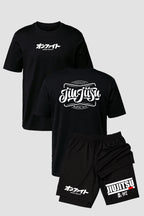 Kit Camiseta algodão com Short Dry Fit Jiu Jitsu Brazilian Martial Arts BJJ