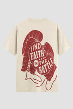 Camiseta Oversized Suedine Coleção Faith Find Faith The Battle