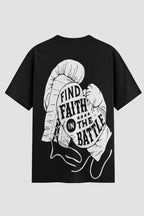 Camiseta Oversized Suedine Coleção Faith Find Faith The Battle