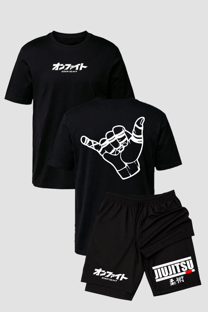 Kit Camiseta algodão com Short Dry Fit Jiu Jitsu Hang Loose – Onfight