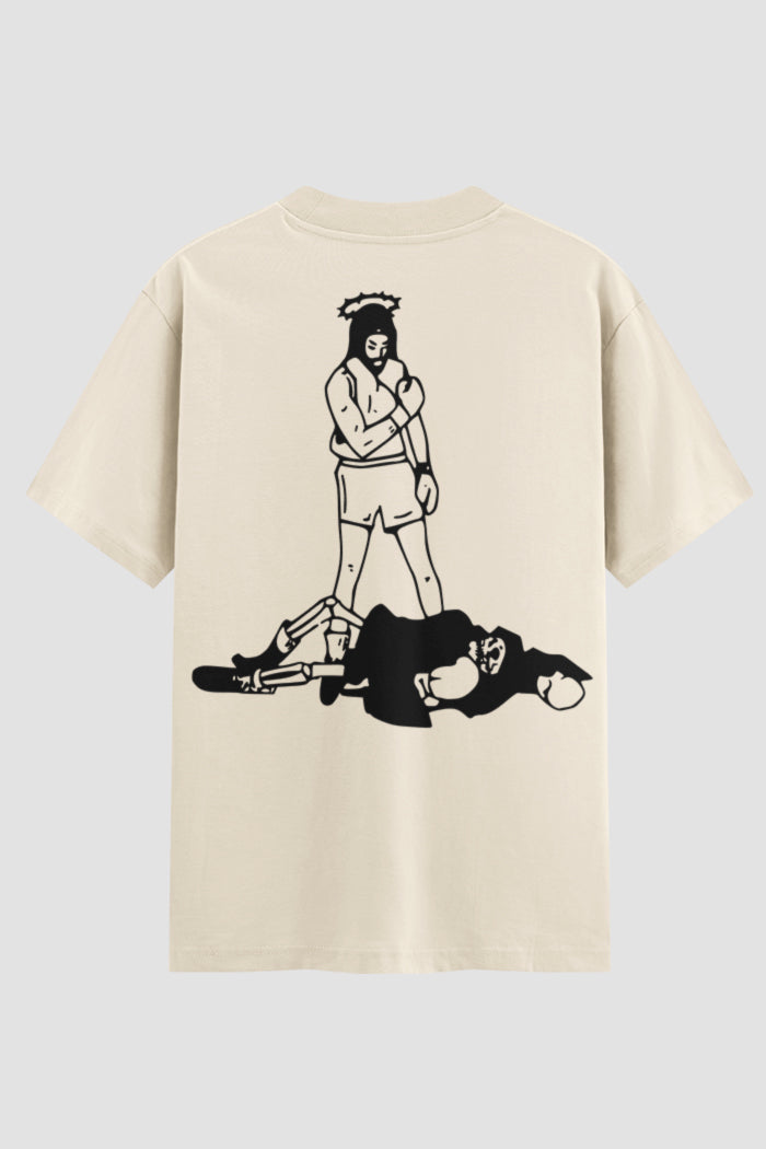 Camiseta Oversized Suedine Coleção Faith Divine Fighter