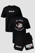 Kit Camiseta algodão com Short Dry Fit Jiu Jitsu Touch me your lesson is free