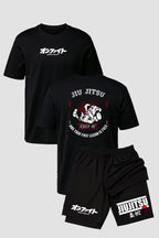 Kit Camiseta algodão com Short Dry Fit Jiu Jitsu Touch me your lesson is free