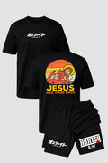 Kit Camiseta algodão com Short Dry Fit Jiu Jitsu Jesus Has your back