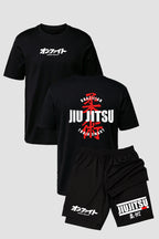 Kit Camiseta algodão com Short Dry Fit Jiu Jitsu Train Smart