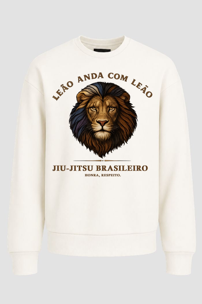 Moletom Sem Capuz Jiu-Jitsu Leão anda com Leão