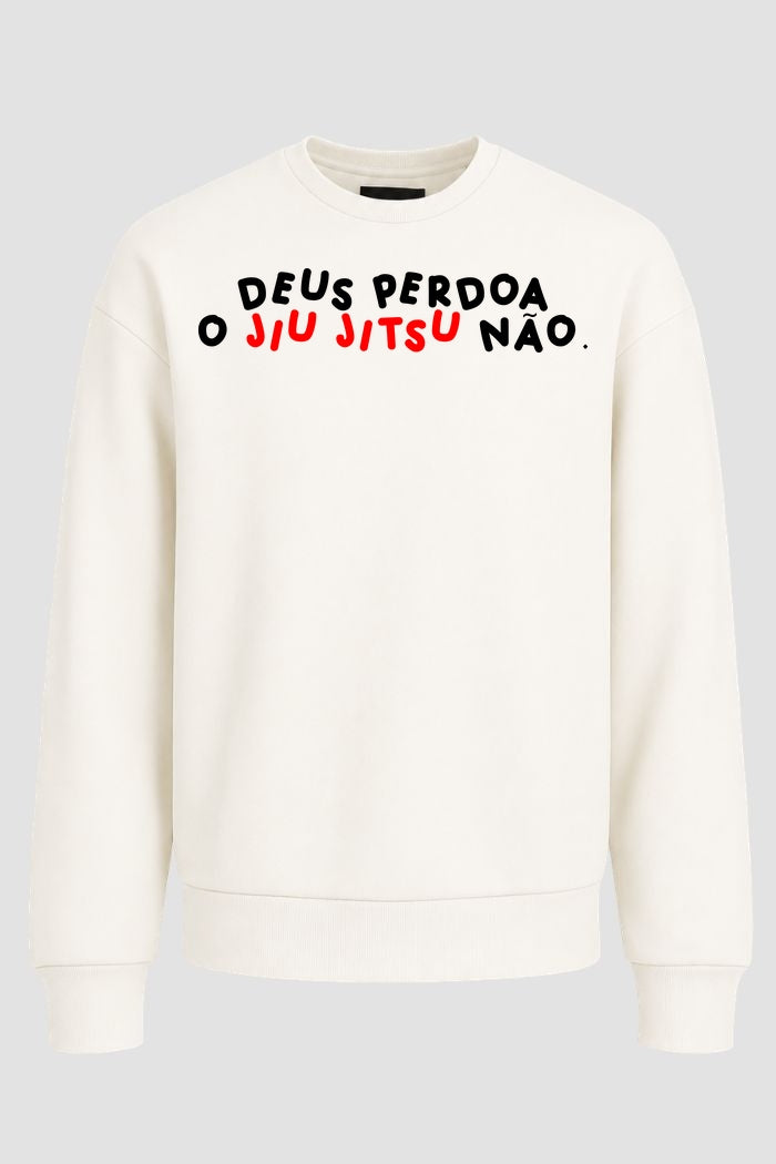 Moletom Sem Capuz Jiu-Jitsu Deus perdoa o jiu jitsu não
