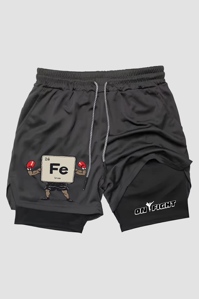 Short de compressão  2 em 1 boxe Ferro (fe) Boxeador