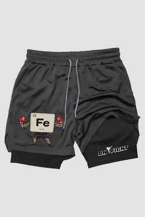 Short de compressão  2 em 1 boxe Ferro Lutador (fe Iron)