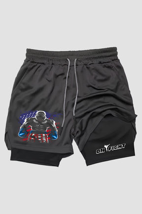 Short de compressão  2 em 1 boxe Boxeador Eua