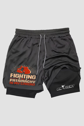 Short de compressão  2 em 1 boxe Fighting Patriarchy