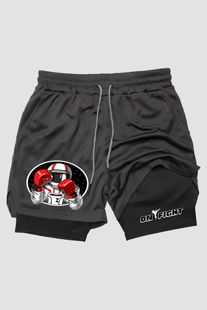 Short de compressão  2 em 1 boxe Astronauta Boxeador