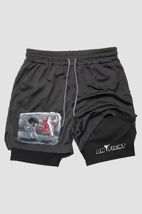 Short de compressão  2 em 1 boxe Rocky Treino de Carne