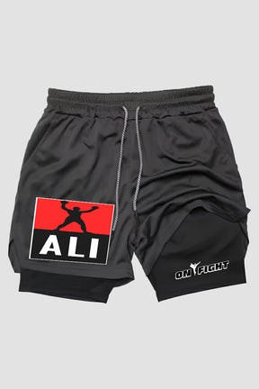 Short de compressão  2 em 1 boxe Muhammad Ali