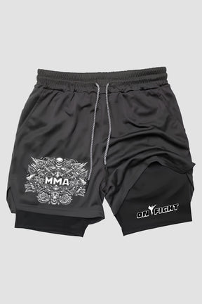 Short de compressão  2 em 1 MMA Mma Belt Power