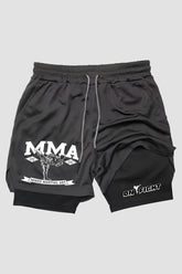 Short de compressão  2 em 1 MMA Mma Kick Fight Club