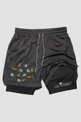 Short de compressão  2 em 1 karate Karate Vs Zombie