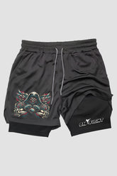 Short de compressão  2 em 1 MMA Demon Skull Mma